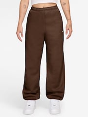 Nike Cacao Wow Brown Studio Fleece Oversized Cuffed Joggers - Image 1 of 3