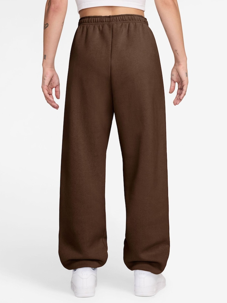 Nike Cacao Wow Brown Studio Fleece Oversized Cuffed Joggers - Image 2 of 3
