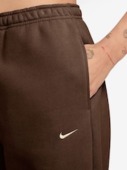 Nike Cacao Wow Brown Studio Fleece Oversized Cuffed Joggers - Image 3 of 3