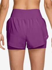 Nike Bold Berry Tempo Flow Dri-FIT High-Waisted 2-in-1 Running Shorts - Image 2 of 5