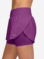 Nike Bold Berry Tempo Flow Dri-FIT High-Waisted 2-in-1 Running Shorts - Image 3 of 5