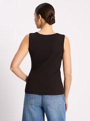Albaray Black V-Neck Rib Vest - Image 2 of 5