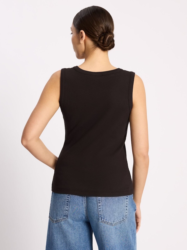 Albaray Black V-Neck Rib Vest - Image 2 of 5