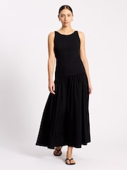 Albaray Black High Neck Mixed Vest Dress - Image 1 of 4
