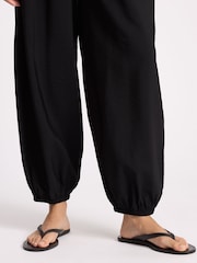 Albaray Black Shirred Waist Hareem Trousers - Image 4 of 6