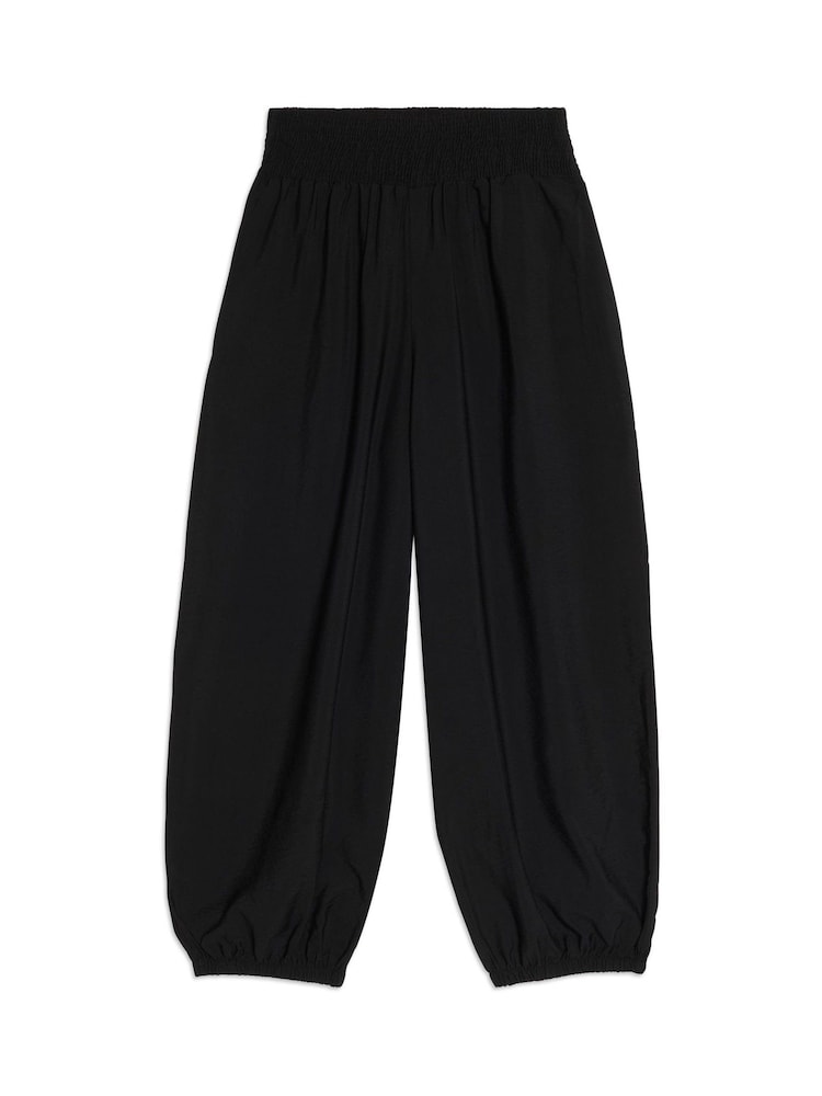 Albaray Black Shirred Waist Hareem Trousers - Image 6 of 6