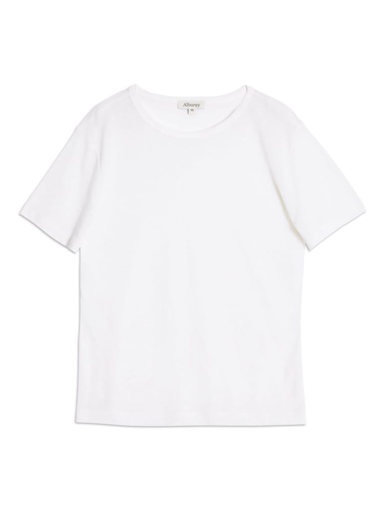 Albaray White Linen T-Shirt - Image 4 of 4 Albaray White Linen T-Shirt - Image 4 of 4