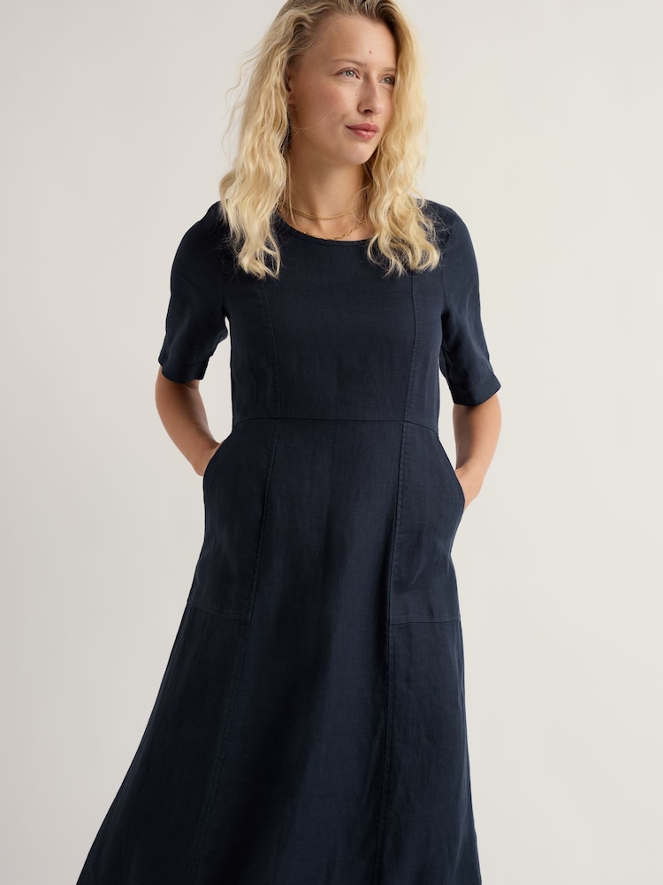 Seasalt Cornwall Navy Petite Grass Wave Dress - Image 2 of 5