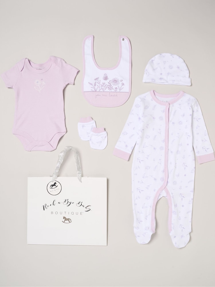 Rock-A-Bye Baby Boutique Purple All in One Baby Gift Set - Image 1 of 6