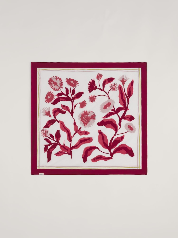 Seasalt Cornwall Pink May Garland Square Scarf - Image 1 of 4