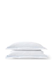 Christy Pale Blue Beaumont Cotton Percale Pillowcase Pair - Image 1 of 3