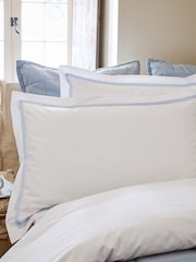 Christy Pale Blue Beaumont Cotton Percale Pillowcase Pair - Image 2 of 3