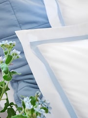 Christy Pale Blue Beaumont Cotton Percale Pillowcase Pair - Image 3 of 3