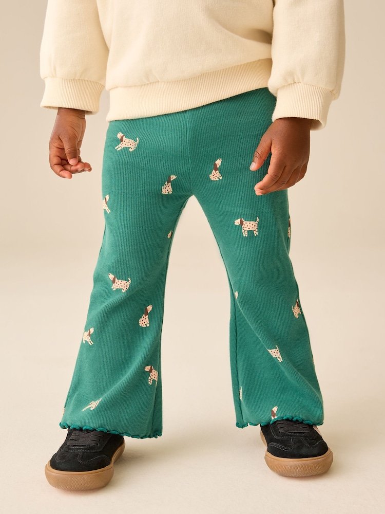 Verde - Leggings acampanados de canalé (3 meses-7 años) - Imagen 1 de 8