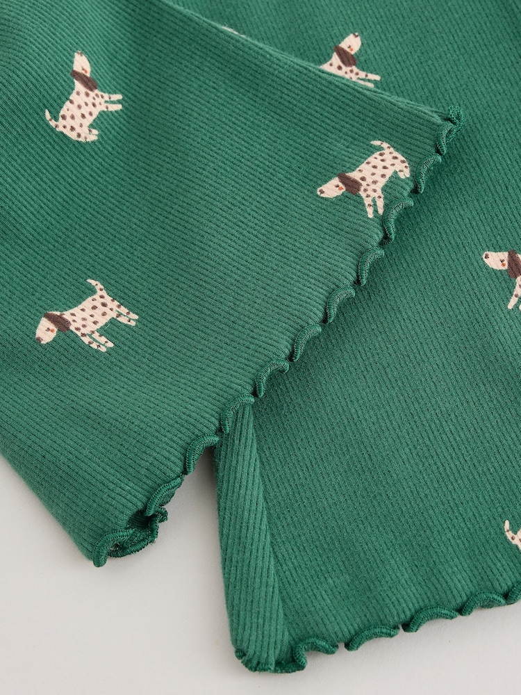 Verde - Leggings acampanados de canalé (3 meses-7 años) - Imagen 8 de 8
