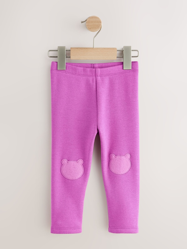 Purple Cosy Fleece Lined Leggings (3mths-7yrs) - Image 1 of 4