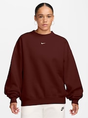 Mistic Date Smeđa - Nike Studio Fleece predimenzionirana majica Okrugli izrez - Slika 1 od 3