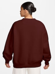 Mistic Date Smeđa - Nike Studio Fleece predimenzionirana majica Okrugli izrez - Slika 2 od 3