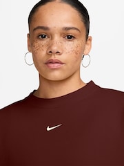 Mistic Date Smeđa - Nike Studio Fleece predimenzionirana majica Okrugli izrez - Slika 3 od 3