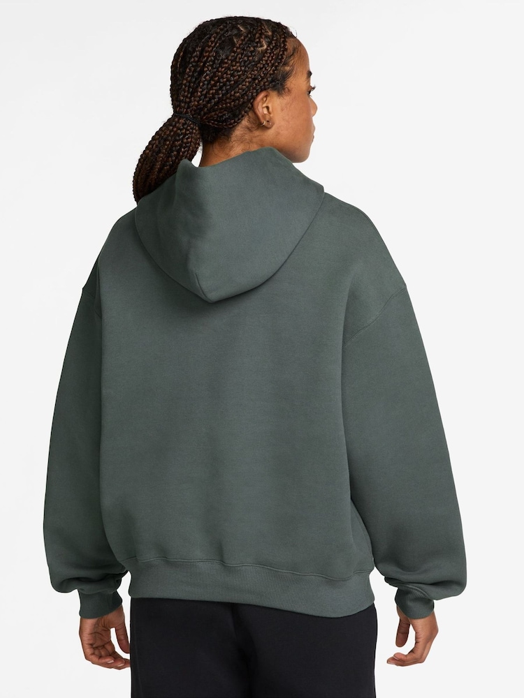 Nike Camo Green Studio Fleece Oversized Hoodie - Image 2 of 3 Nike Camo Green Studio Fleece Oversized Hoodie - Image 2 of 3