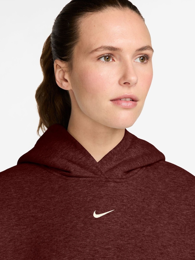 Nike Mystic Date Brown Studio Fleece Oversized Hoodie - Image 3 of 3 Nike Mystic Date Brown Studio Fleece Oversized Hoodie - Image 3 of 3