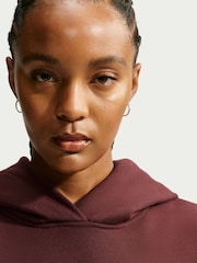 Nike Mystic Date Brown Studio Fleece Oversized Hoodie - Image 4 of 6