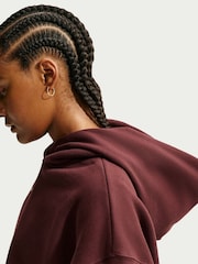 Nike Mystic Date Brown Studio Fleece Oversized Hoodie - Image 6 of 6