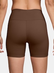 Nike Brown Cacao Wow One High-Waisted 5" Biker Shorts - Image 2 of 4