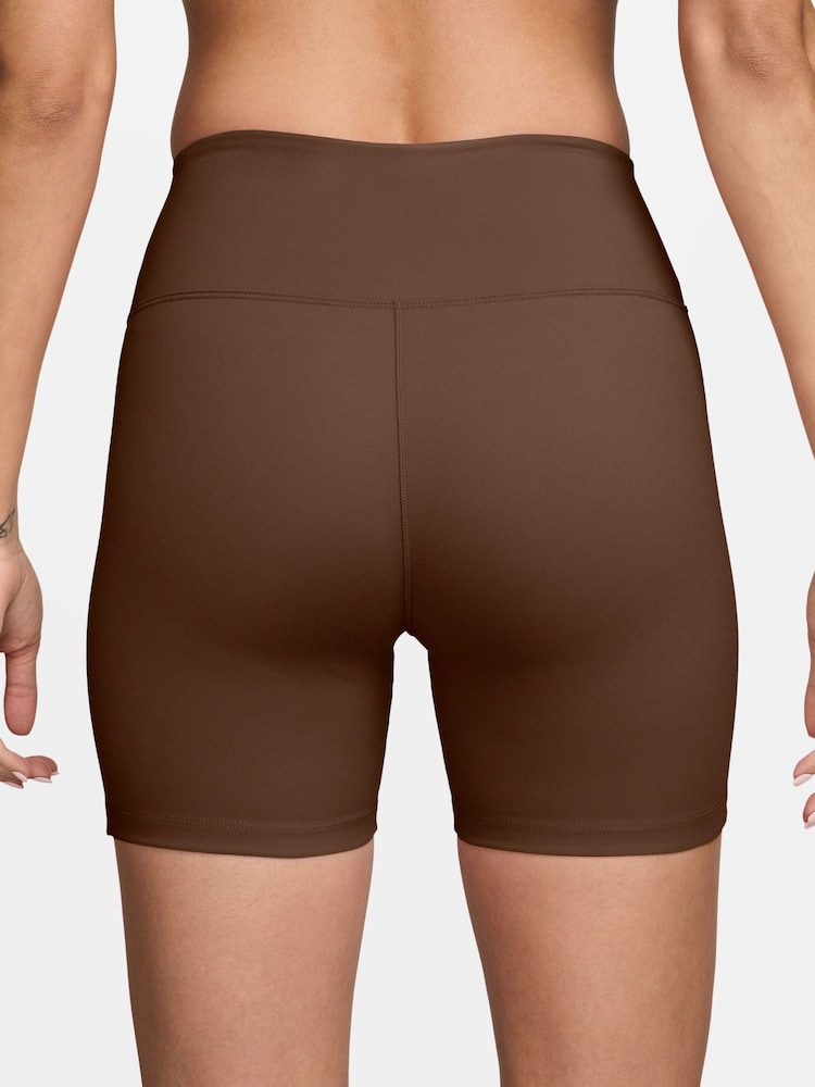 Nike Brown Cacao Wow One High-Waisted 5" Biker Shorts - Image 2 of 4
