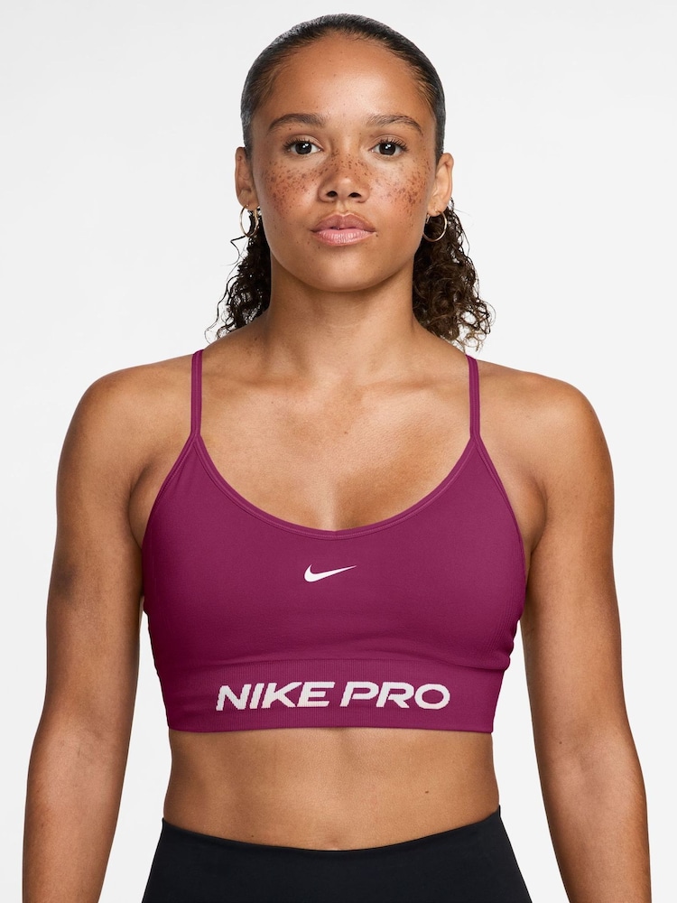 Nike True Berry Pro Seamless Light-Support Padded Sports Bra - Image 1 of 3 Nike True Berry Pro Seamless Light-Support Padded Sports Bra - Image 1 of 3