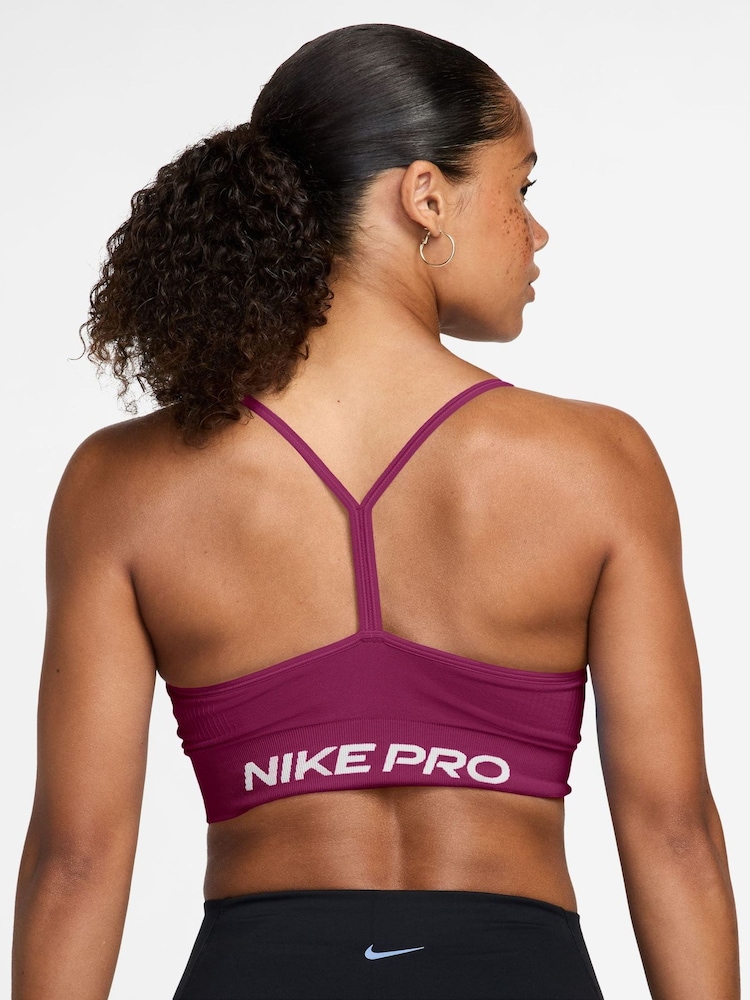 Nike True Berry Pro Seamless Light-Support Padded Sports Bra - Image 2 of 3 Nike True Berry Pro Seamless Light-Support Padded Sports Bra - Image 2 of 3