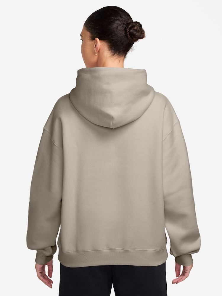 Nike Cream 2 Studio Fleece Oversized Pullover Hoodie - Image 2 of 3 Nike Cream 2 Studio Fleece Oversized Pullover Hoodie - Image 2 of 3