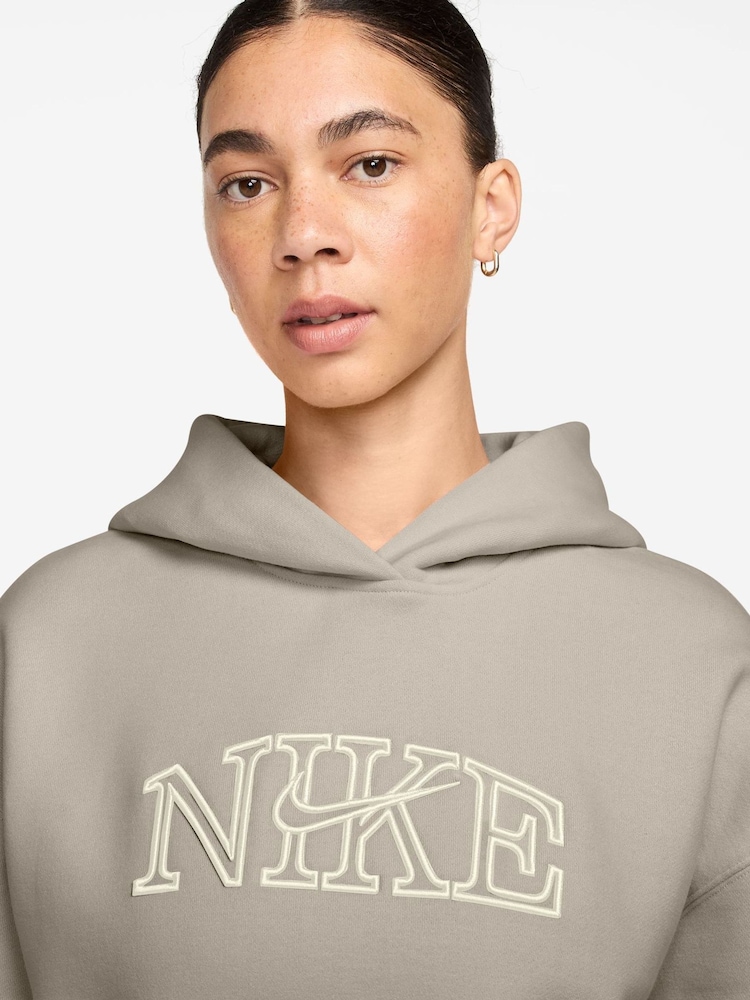 Nike Cream 2 Studio Fleece Oversized Pullover Hoodie - Image 3 of 3 Nike Cream 2 Studio Fleece Oversized Pullover Hoodie - Image 3 of 3