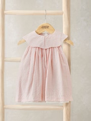 Mamas & Papas Pink Stripe Collared Dress - Image 1 of 1