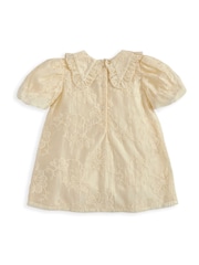 Mamas & Papas Yellow Floral Embroidered Collared Dress - Image 2 of 3