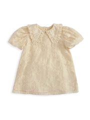 Mamas & Papas Yellow Floral Embroidered Collared Dress - Image 3 of 3