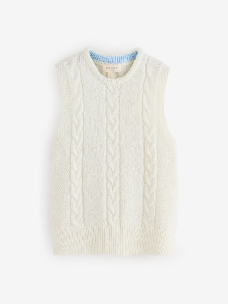 Laura Ashley Ivory Knitted Heart Tank - Image 1 of 3