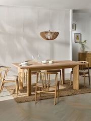 Light Natural Oak Effect Malvern 6 to 8 Seater Extending Dining Table - Image 6 of 13