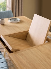 Light Natural Oak Effect Malvern 6 to 8 Seater Extending Dining Table - Image 7 of 13