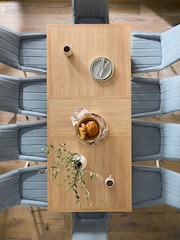 Light Natural Oak Effect Malvern 6 to 8 Seater Extending Dining Table - Image 8 of 13