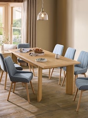 Light Natural Oak Effect Malvern 6 to 8 Seater Extending Dining Table - Image 9 of 13