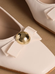 Russell & Bromley Oatmeal Carden Ballet Flats - Image 4 of 7