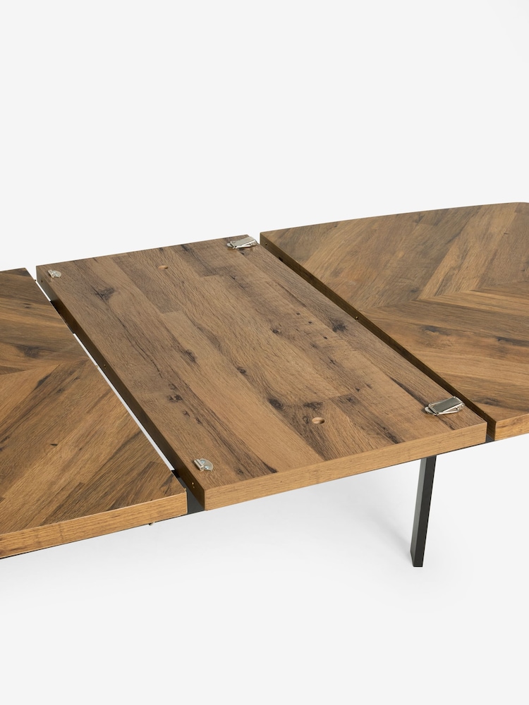 Dark Bronx Bronx Herringbone 4 to 6 Seater Extending Dining Table - Image 12 of 12 Dark Bronx Bronx Herringbone 4 to 6 Seater Extending Dining Table - Image 12 of 12