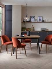 Dark Bronx Bronx Herringbone 4 to 6 Seater Extending Dining Table - Image 2 of 12