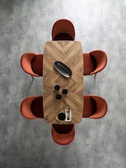Dark Bronx Bronx Herringbone 4 to 6 Seater Extending Dining Table - Image 7 of 12