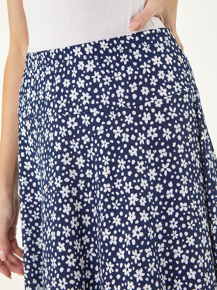 Roman Blue Ditsy Floral Skater Skirt - Image 5 of 5
