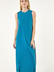 Roman Blue Sandwash Stretch Midi Dress - Image 2 of 5