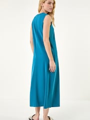Roman Blue Sandwash Stretch Midi Dress - Image 3 of 5