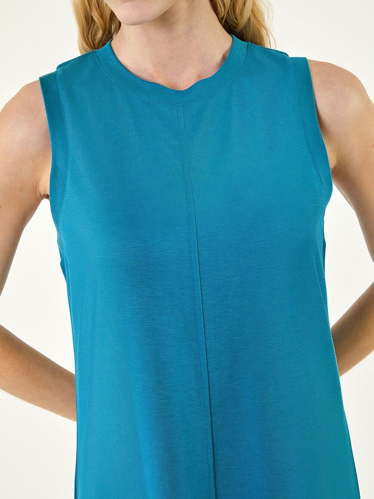 Roman Blue Sandwash Stretch Midi Dress - Image 5 of 5