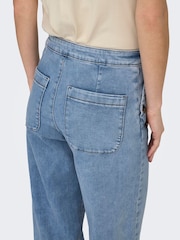ONLY High Waist Wide Leg Button Front Jeans With Super Stretch - Imaginea 3 din 6